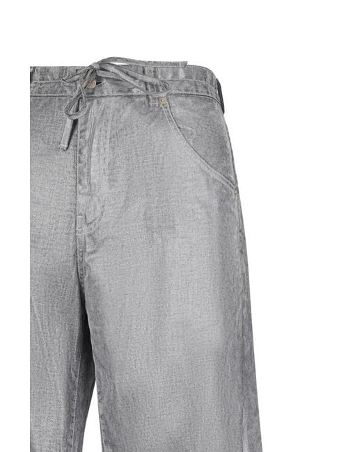 DARKPARK Gray Drawstring Straight-Leg Jeans