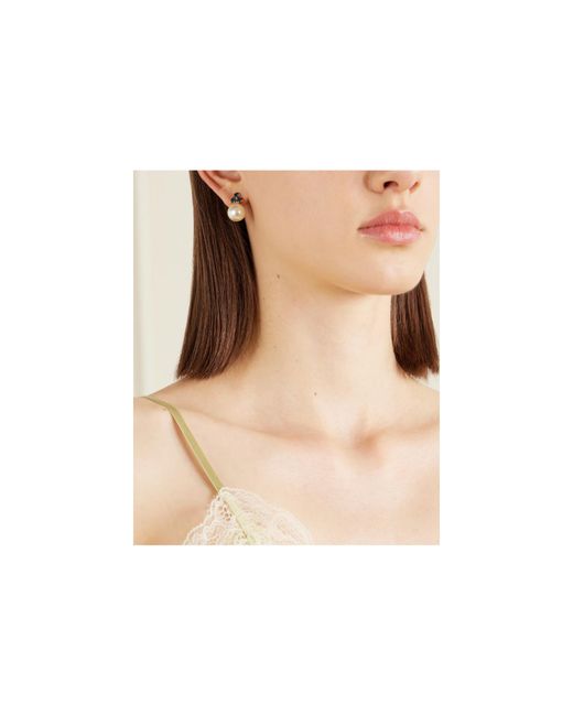 Jennifer Behr White Tone, Sapphire And Pearl Earrings