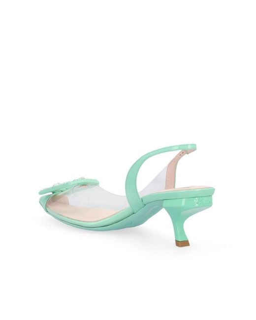 Roger Vivier Green Buckled Slingback Pumps