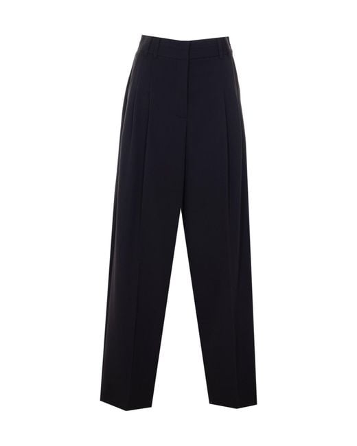 Patrizia Pepe Blue Pleat Palazzo Pants