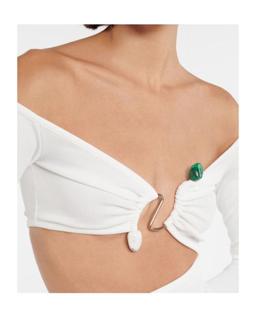 Christopher Esber White Circular Cutout Top