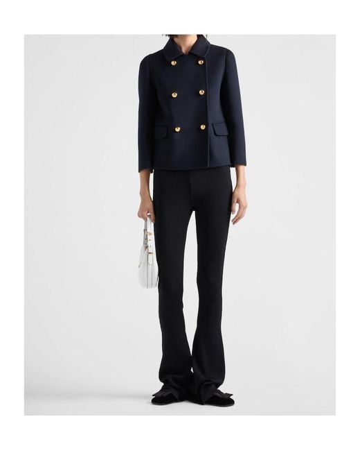 Prada Blue Double-Breasted Long Sleeved Jacket