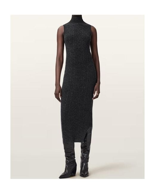 AllSaints Black Sabine 2-In-1 Maxi Dress