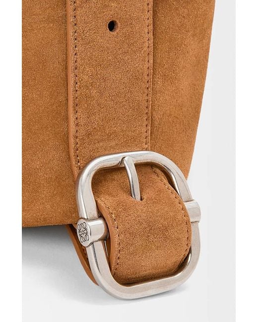 Loewe Brown Loop Buckle-Detail Suede Shoulder Bag for men
