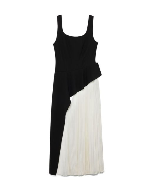 Jonathan Simkhai Black Zayla Pleated Asymmetric Dress