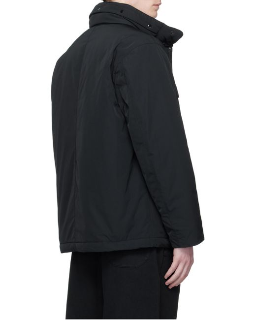 Stone Island Black Logo Patch Zip-Up Padded Jacket for men