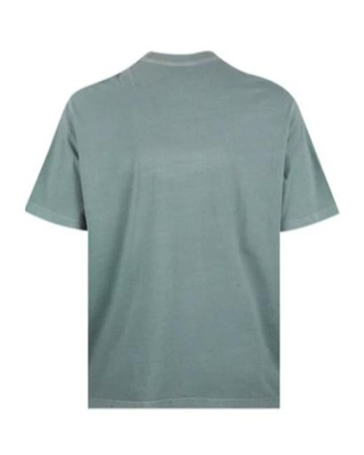 ARMANI EXCHANGE Blue Logo-Embroidered T-Shirt for men