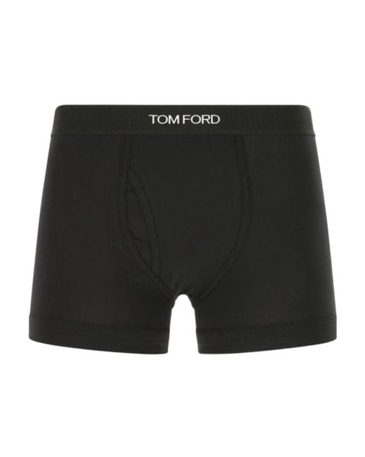 Tom Ford Black Logo Waistband Stretched Pack Of Two Briefs for men