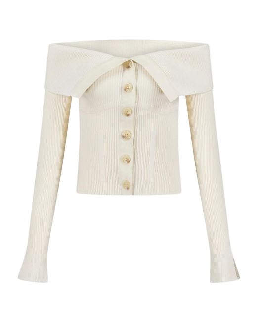 Zimmermann White Rebellion Bandeau Knitted Cardigan