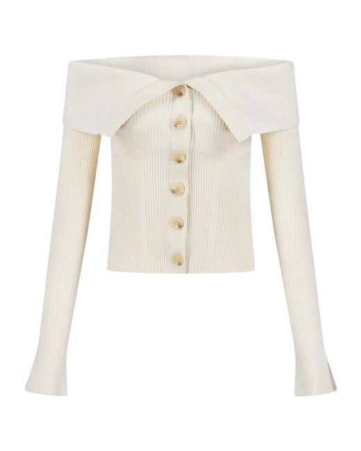 Zimmermann White Rebellion Bandeau Knitted Cardigan