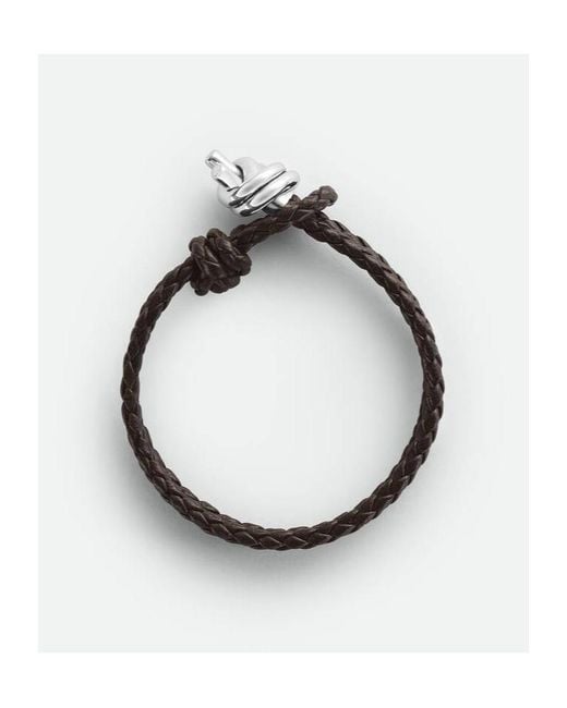 Bottega Veneta White Knot Detailed Braided Bracelet for men