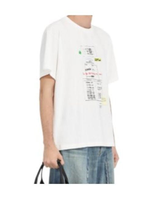 MM6 by Maison Margiela White Graphic Print T-Shirt for men