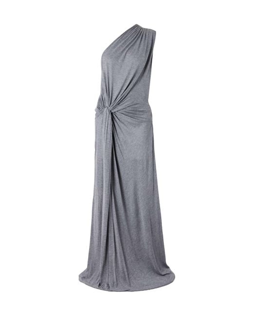 Alex Perry Gray Twist-Front Draped Jersey Gown