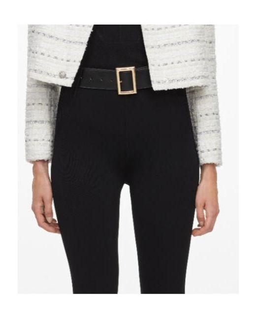 Self-Portrait Black Knit Stirrup Leggings
