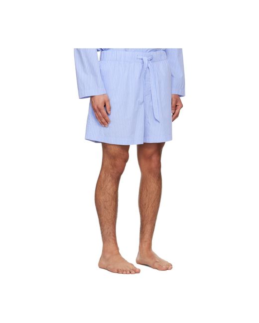 Tekla Blue Drawstring Pajama Shorts for men