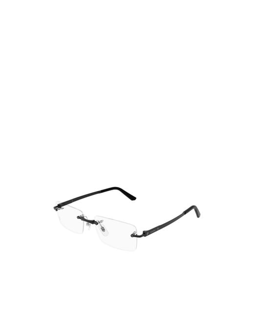 Cartier White Rectangle Frameless Glasses for men