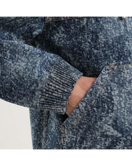 1989 STUDIO Blue Acid-Wash Denim Coat for men