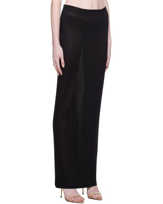 Tom Ford Black Semi-Sheer Maxi Skirt