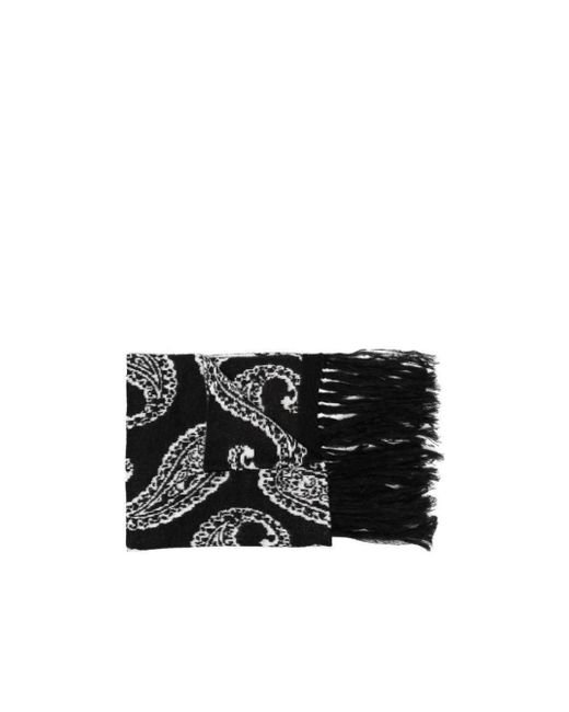 424 Black Paisley Pattern Scarf for men