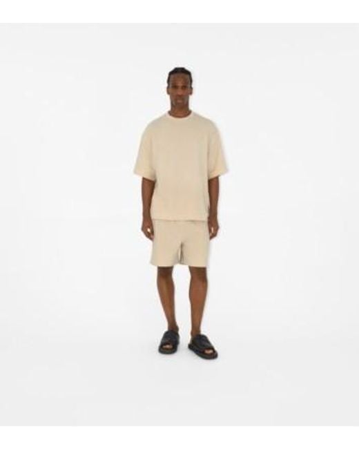 Burberry Natural T-shirt In Spugna Di Cotone for men