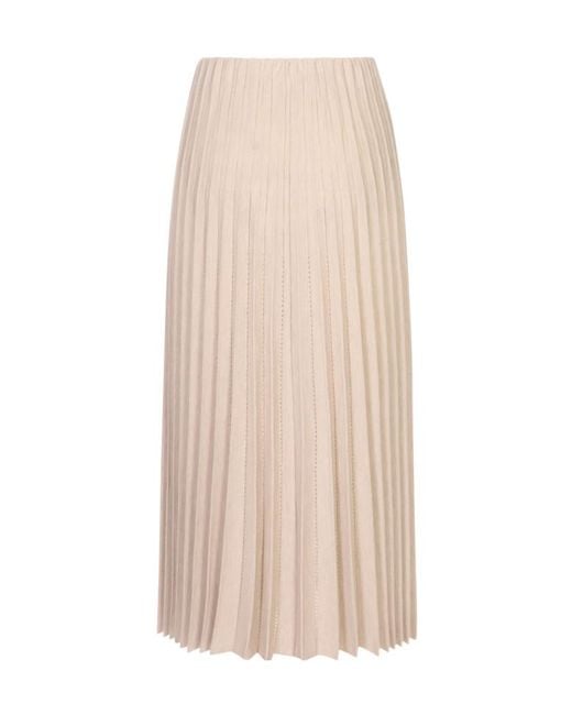 Agnona Natural Pleated Skirt