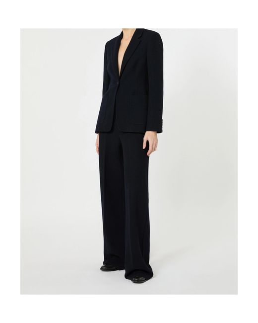 Max Mara Black Virgin Wool Single-Breasted Blazer