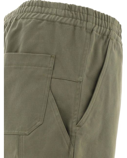 A.P.C. Green Elastic Waist Straight-Leg Pants for men
