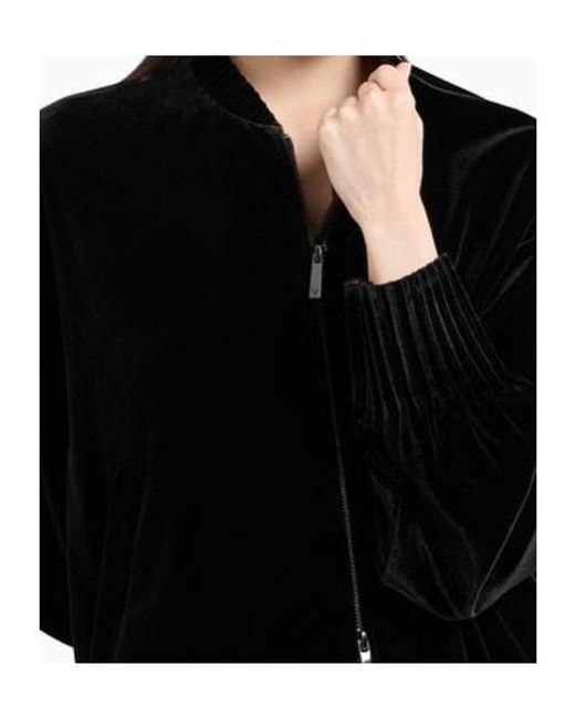 Emporio Armani Black Velvet Sweatshirt