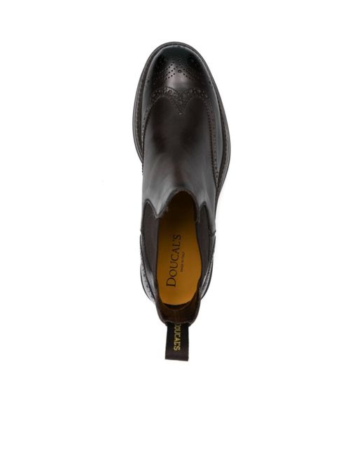 Doucal's Black Round Head Boots for men