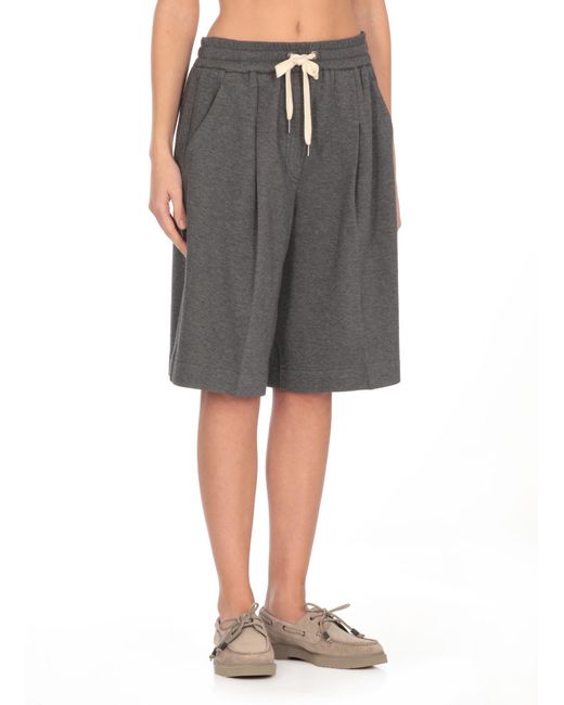 Brunello Cucinelli Gray Drawstring Shorts