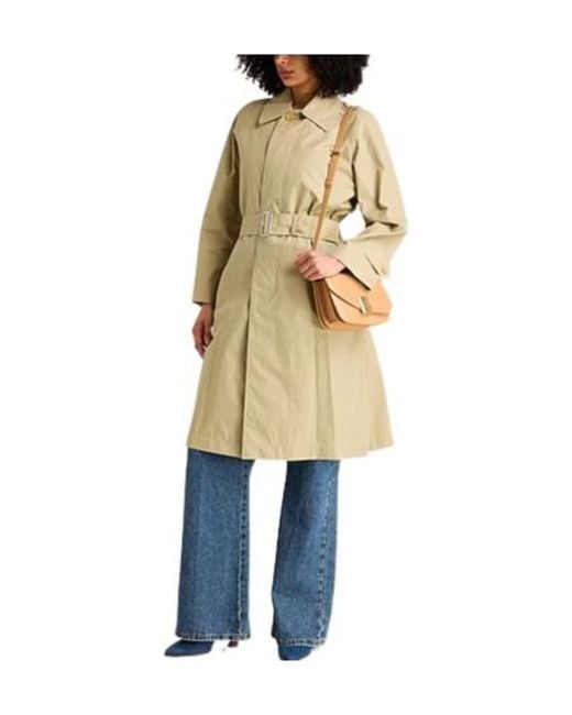 Burberry Natural Solid Color Long Windbreaker