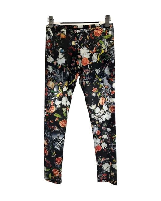 McQ Alexander McQueen Black Floral Pattern Casual Pants