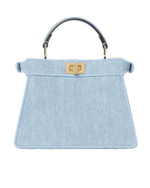 Fendi Blue Peekaboo Iseeu Petite Tote Bag