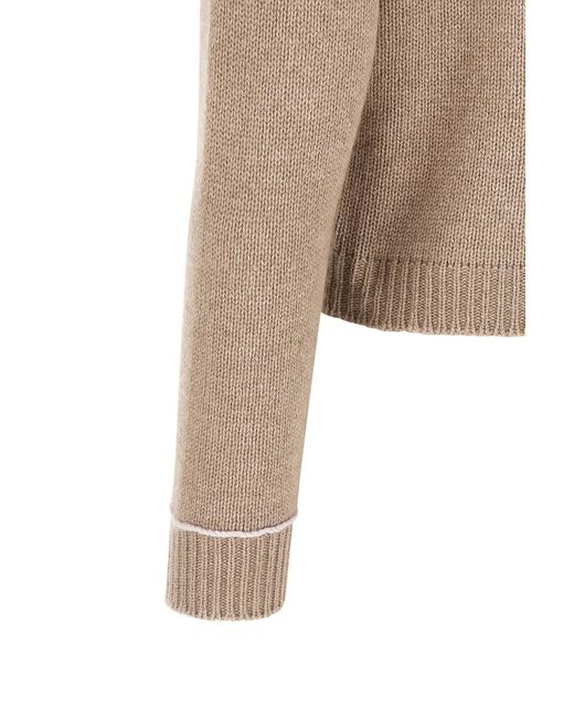 Fabiana Filippi Natural Covered Buttons Cardigan