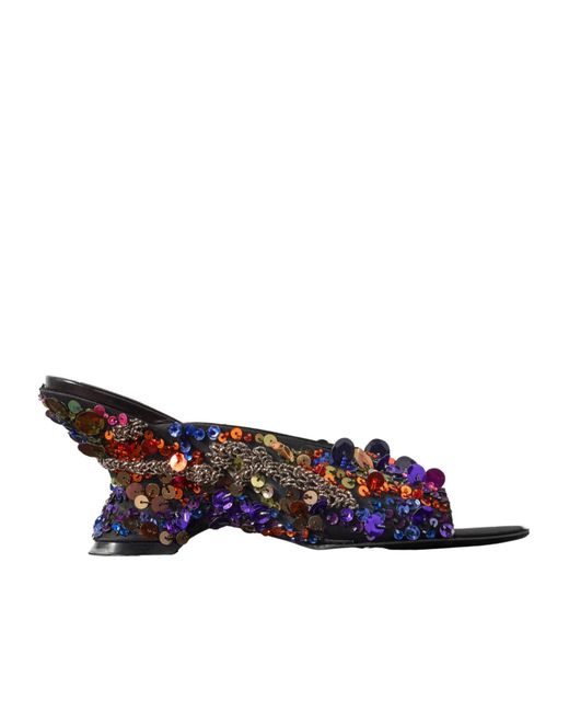 Dries Van Noten Brown Embellished Open-Toe Sandals
