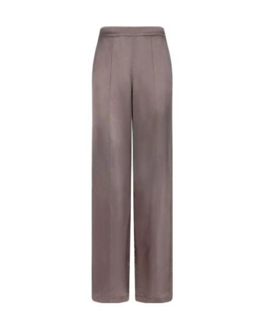 Emporio Armani Brown Wide-Leg Satin Pants