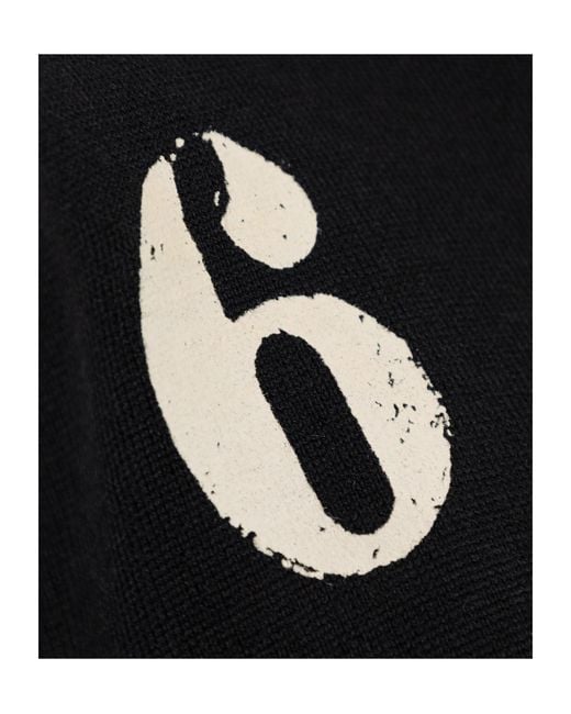 MM6 by Maison Margiela Black Logo Printed Oversized Top