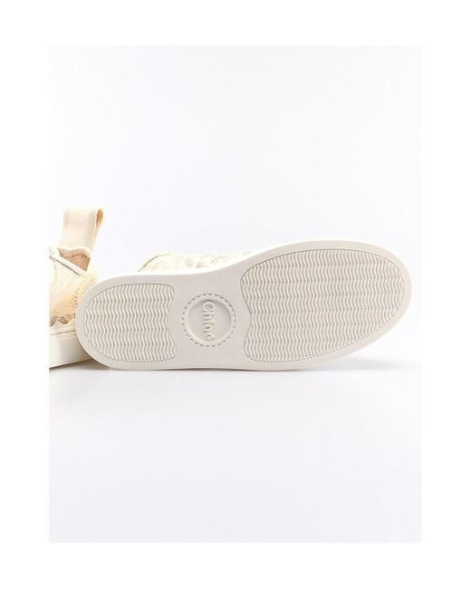 Chloé Natural Chloé Lauren Lace-Up Sneakers