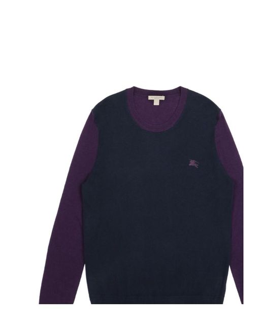 Burberry Blue Round-Necked Matching Pullover for men