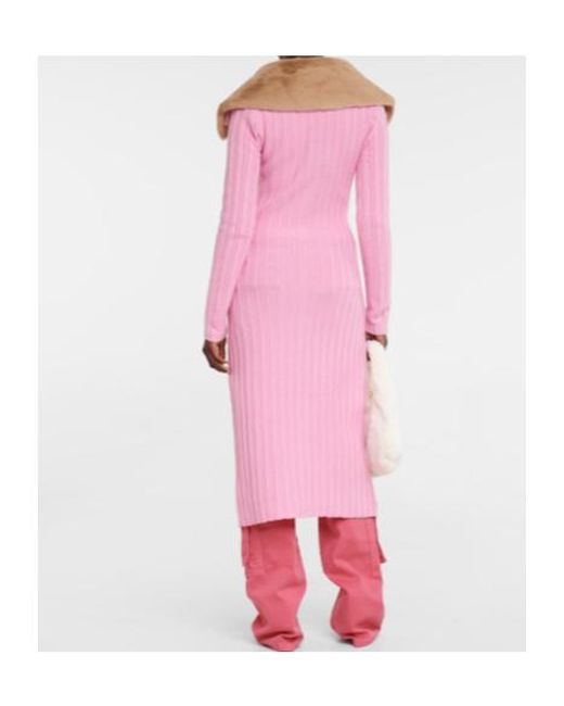 Blumarine Pink Openwork Knit Cardigan