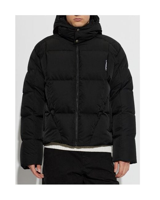 Off-White c/o Virgil Abloh Black Long-Sleeve Hooded Padded Jacket for men