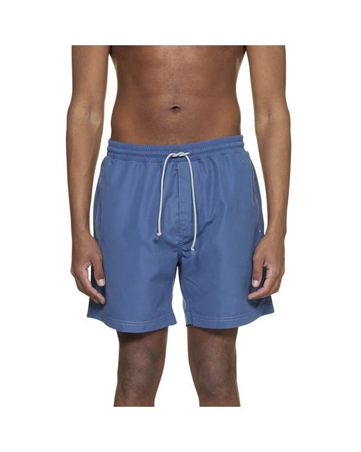 Brunello Cucinelli Blue Logo-Embroidered Swimming Shorts for men