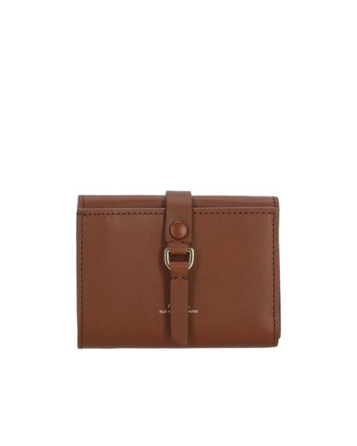 A.P.C. Brown Logo Printed Noa Trifold Wallet