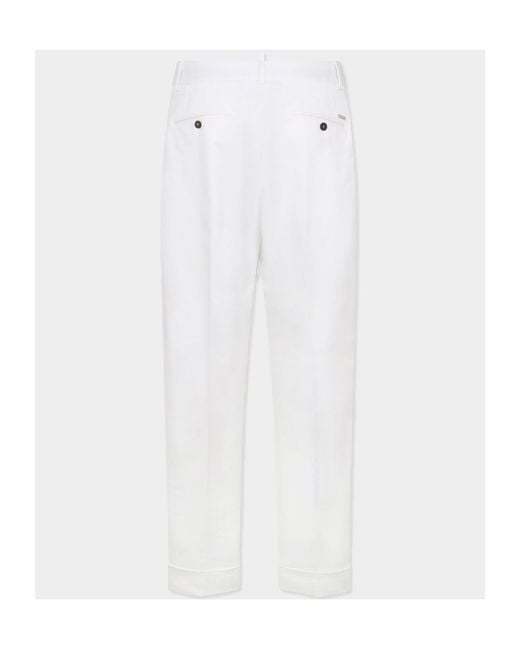 DSquared² White Cotton Trousers for men