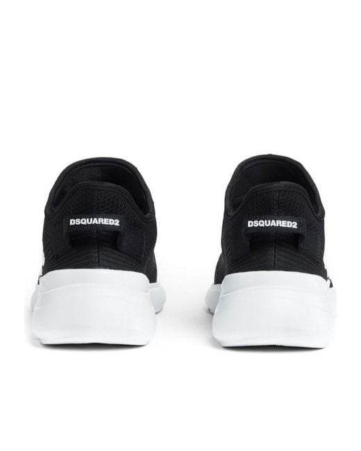 DSquared² Black Logo-Embossed Lace-Up Sneakers for men