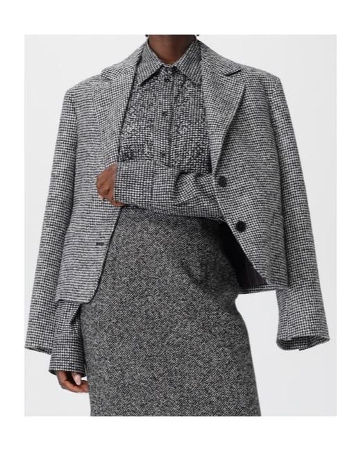 Ermanno Scervino Gray Single-Breasted Suit Jacket