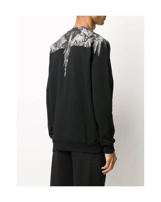 Marcelo Burlon Black Wings Print Sweatshirt for men