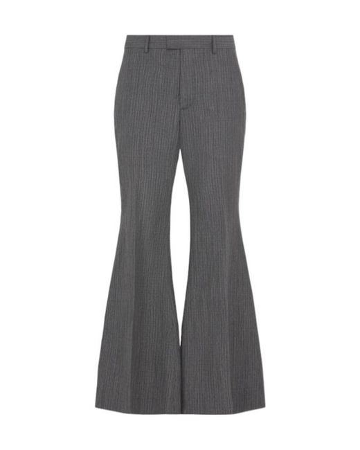 Ann Demeulemeester Gray Leek Relaxed Wool Blend Bootcut Pants for men