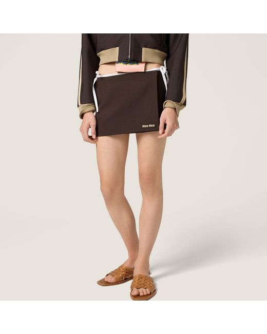 Miu Miu Brown Kid Mohair Miniskirt