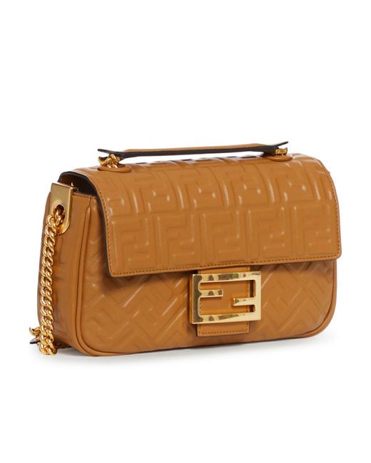 Fendi Orange Medium Baguette Chain Shoulder Bag